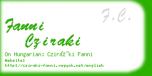 fanni cziraki business card